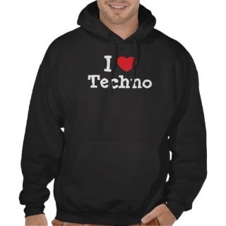 love Techno heart custom personalized Hooded Sweatshirt