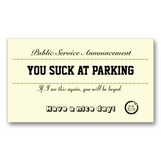Handicap Parking Notice Cards Business Card