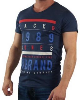 8190) Herren Jack & Jones Fashion T Shirt dunkel blau