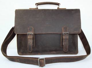 Vintage Herren Leder Laptoptasche Umhängetasche Tasche Bürotasche