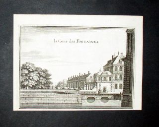 1655   Fontainebleau Cour du Cheval Blanc Kupfer Merian