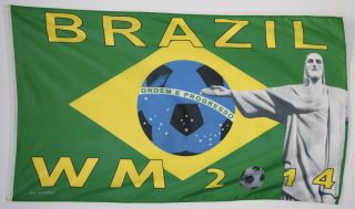NEU Fahne FUSSBALL WM 2014 Brasilien Brazil Brasil Weltmeisterschaft