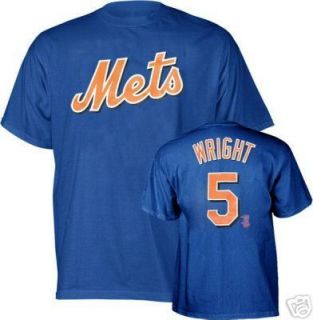 MLB Baseball Name&Number T Shirt NEW YORK NY METS David Wright #5 blau