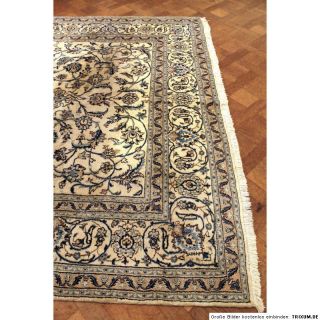 Feiner Handgeknüpfter Perser Teppich Nain mit Seide Iran Tappeto Rug