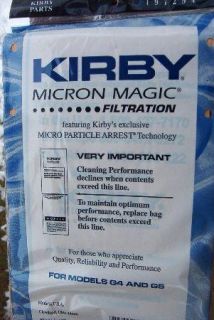 Kirby paper Micron Magic filter bags w/Belt. 197394 Fits HII