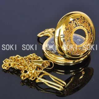 New Gold Classic Mens Analog Luxury Mechanical Pocket Gift Watch with