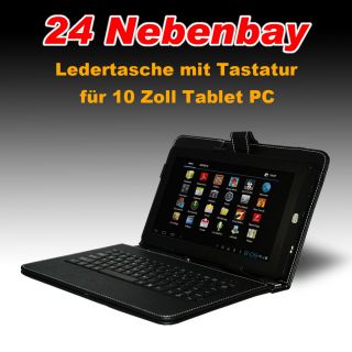 Ledertasche mit Tastatur für 10 Zoll Tablet PC USB Tasche Case