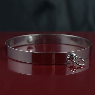 Edelstahl Halsband Halsreif mit Ring der O 15mm breit BDSM Schmuck