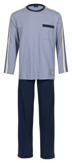 Seidensticker Schlafanzug Pyjama lang grau M 50