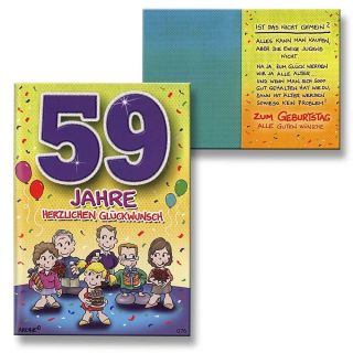 Archie Geburtstagskarte zum 59. Geburtstag Junge Mädchen lila