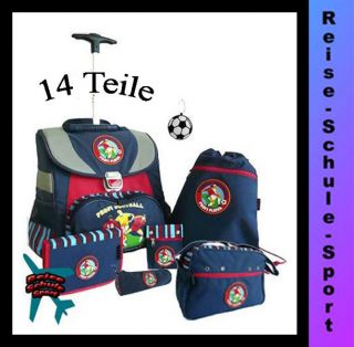 Trolley, Sporttasche, Etui, Fußball, Football, blau 14 tlg.