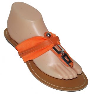 New Bumper Lory23 Orange Flat Flip Flop Thong Slide Women Sandal Shoes