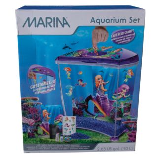 Marina Mermaid 2.65 Gallon Aquarium Starter Kit   Starter Kits   Aquariums