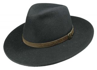 Filzhut mit extra großer Krempe Hut Hüte schwarzer Hut Herrenhut