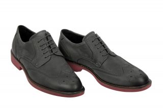 Ecco Biarritz Herren Schuhe dunkelgrau mit roter Laufsohle aus
