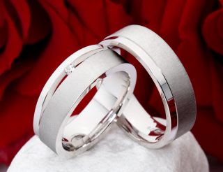 Verlobungsringe/Eheringe aus Silber mit Diamant PSB315