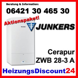 JUNKERS CERAPUR ZWB 28 3 A 21 28KW GAS BRENNWERT KOMBITHERME MIT FW120