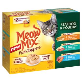 Meow Mix brand CAT FOOD Paté Toppers™ Seafood & Poultry Variety Pack   Food Toppers   Food