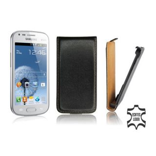 Echt Leder Slim Flip Style Tasche Samsung Galaxy S Duos S7562 Etui
