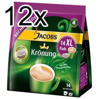 Jacobs Krönung Kaffeepads, 12er Pack, 12 x 14 XL Becher Pads