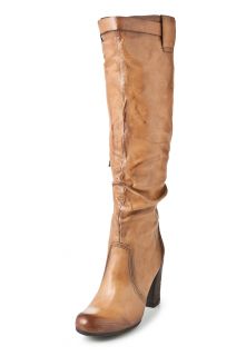 Belmondo Stiefel Damenschuhe echtes Leder Absatzhöhe 9 cm hellbraun