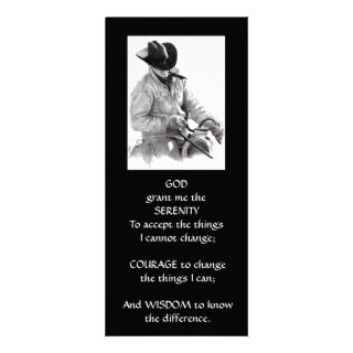 COWBOY, HORSE ART SERENITY PRAYER PERSONALIZED RACK CARD