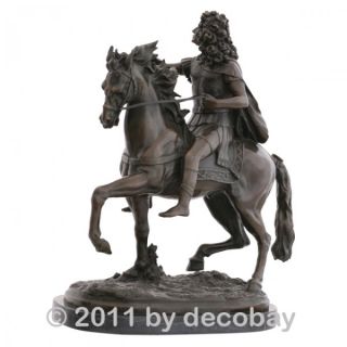 Barockreiten Pferd Reiter Bronzestatue auf ovaler Marmor Platte