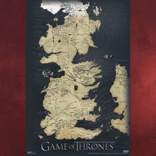 Game Of Thrones Die sieben Königreiche Poster Karte von Westeros