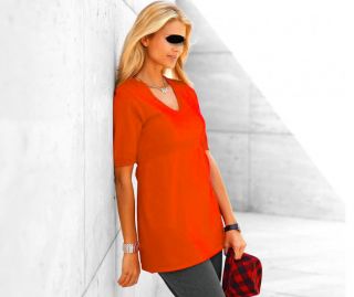 Long Pullover in orange Größe 44 / Größe 46