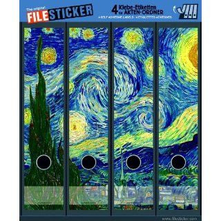 File Sticker   Design Etiketten   Motiv Van Gogh   für 4 breite