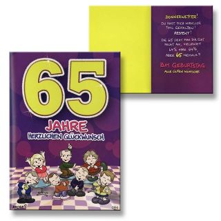 Archie Geburtstagskarte zum 65. Geburtstag Junge Mädchen lila