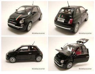 Fiat Nuova 500 schwarz, Modellauto 118 / Mondo Motors