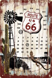 BLECHSCHILD ROUTE 66 KALENDER EIDECHSE NOSTALGIE GESCHENK GEBURTSTAG