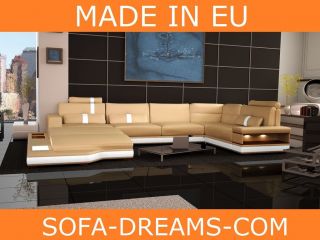 KUNSTLEDERS OFA MESSANA DESIGNERCOUCH WOHNLANDSCHAFT MIT LICHT+++