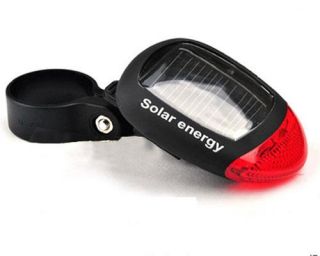 Solar Power Bike Bicycle LED Cycling Tail Rear Red Light Lamp