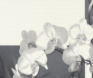 AQUA DEKO 825022 Blumen floral silber weiß schwarz 3,75€/m²