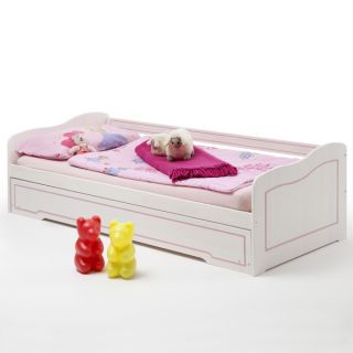 Funktionsbett Kojenbett Tandembett Sofabett weiß rosa