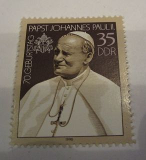 Briefmarke Vatikan Papst Johannes Paul II. 70. Geburtstag DDR