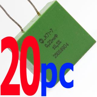 22uF Δ0.5% 250V K71 7 Hi End Polystyrene Film Box Capacitors, NOS