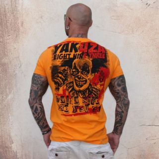 Yakuza Herren T Shirt TS 7 bright marigold Rundhals cooler Print gelb