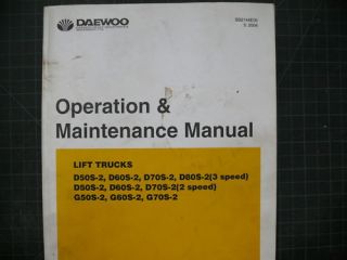 DAEWOO D50 D60 D70 D80 G50 Operation Maintenance Manual