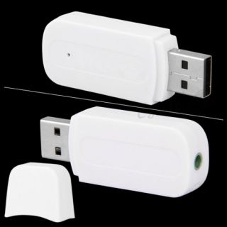 Weiß Bluetooth USB Empfänger 3.5mm Audio Receiver für iPhone 