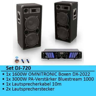 PA Anlage 3000W Boxen Endstufe Verstäerker Lautsprecher DJ System