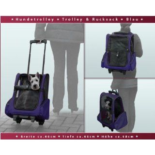 Hundetrolley / Transport für Hunde / Trolley & Rucksack XL Blau