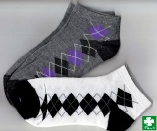 Paar Damen Sneaker Socken weiß/grau Motiv Raute