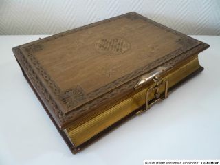 Antikes Fotoalbum, Ende 1800, Holzdeckel/ rücken wunderschöne