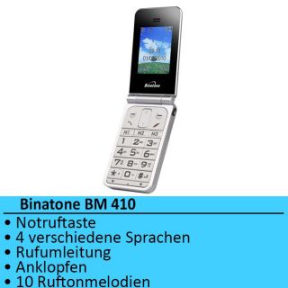 Großtasten Senioren Handy Klapphandy Binatone BM 410 5012786029484
