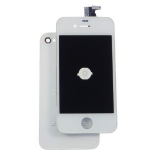iPhone 4 SET LCD Display Weiss WEIss Backcover UMBAU SET home button