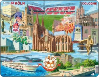 Larsen Puzzle Koeln Cologne Sehenswuerdigkeiten Dom 1 FC Rathaus Rhein