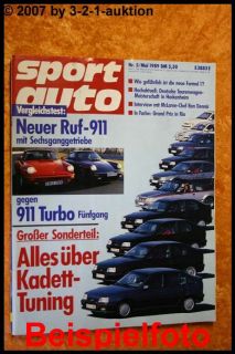 Sport Auto 5/89 Ruf 911 Porsche Turbo Kadett Tuning